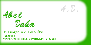 abel daka business card