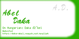 abel daka business card